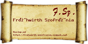 Frühwirth Szofrónia névjegykártya